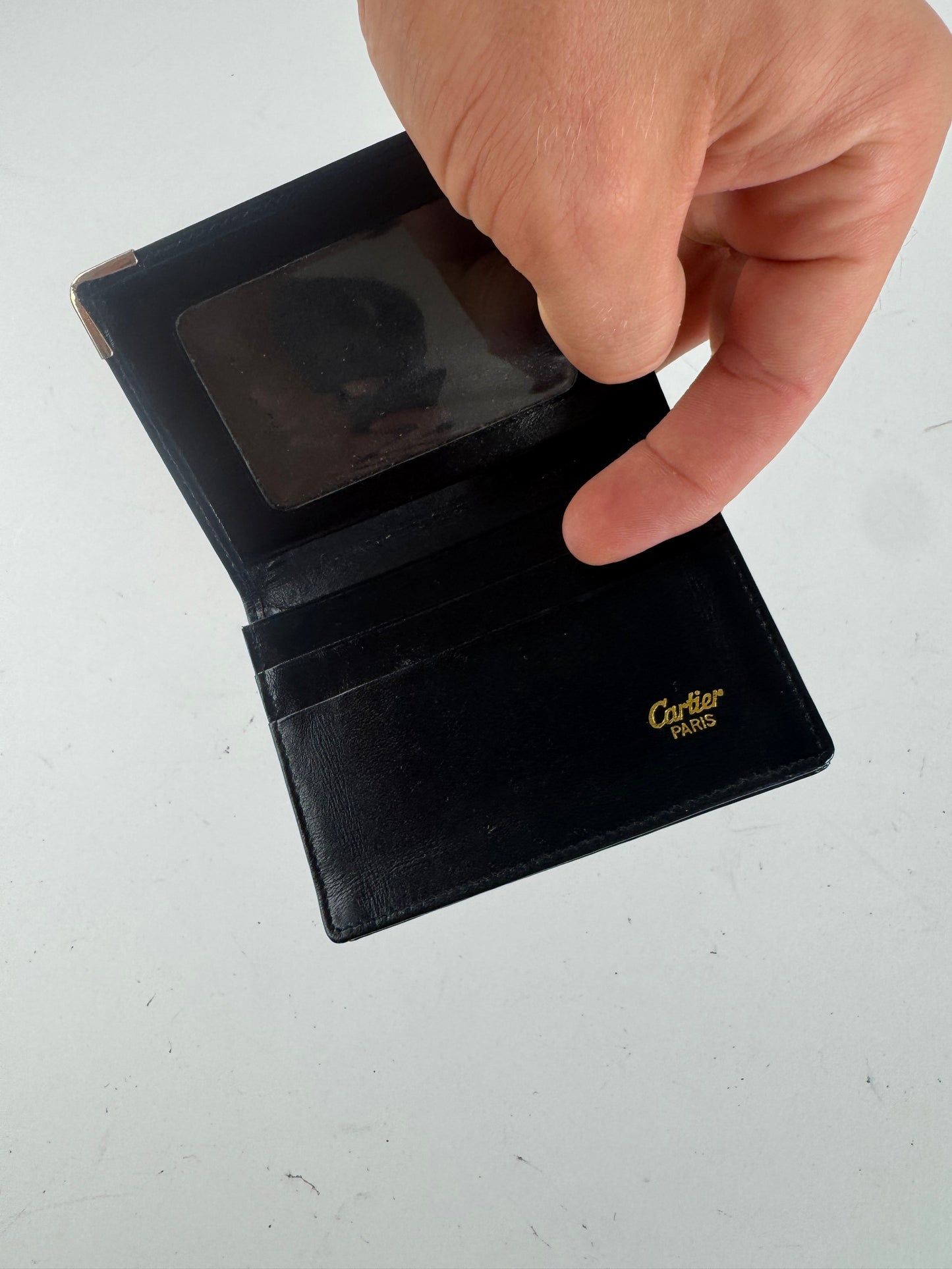 Vintage Cartier leather card holder black