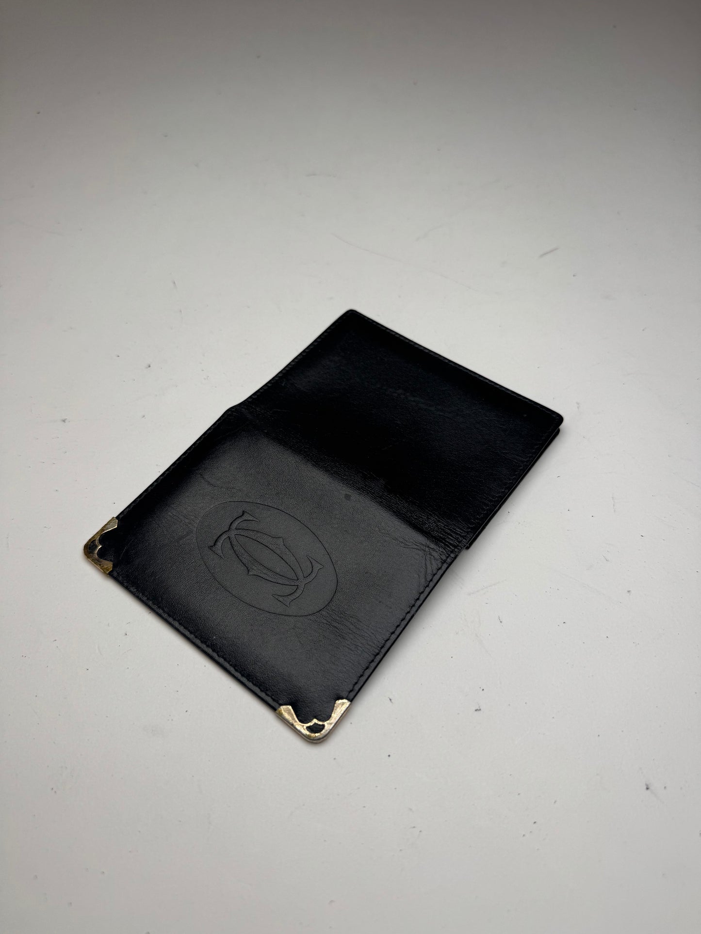 Vintage Cartier leather card holder black