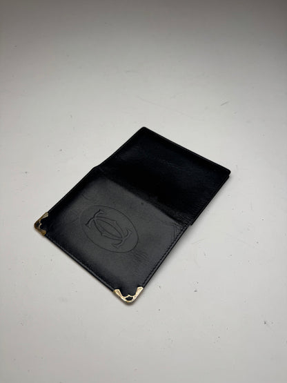 Vintage Cartier leather card holder black