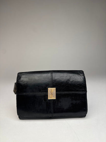 Vintage Yves Saint Laurent Leather Wallet Black