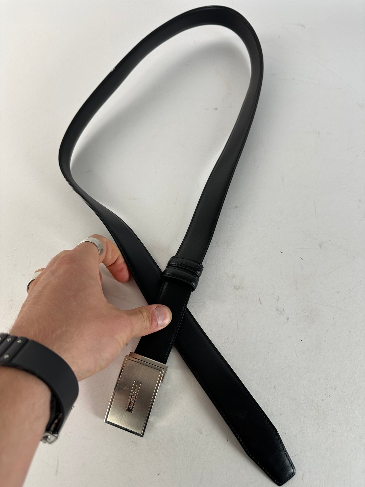Vintage Givenchy Leather Belt Black