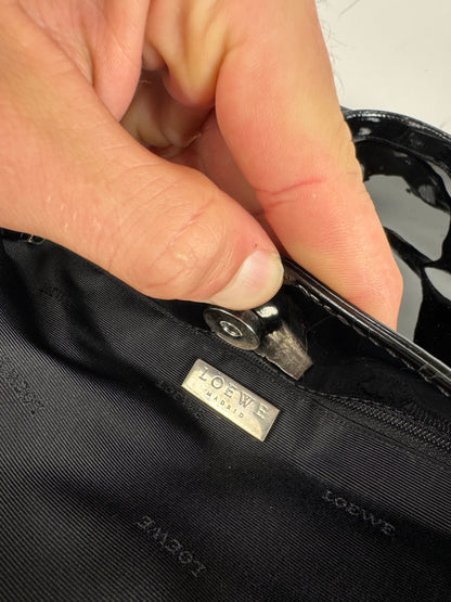 Vintage Patent Leather Loewe Madrid Bag black