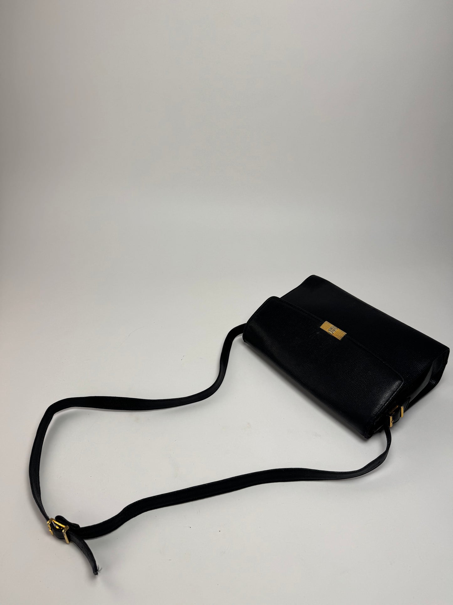 Vintage Givenchy Snake Emblossed Leather Bag black