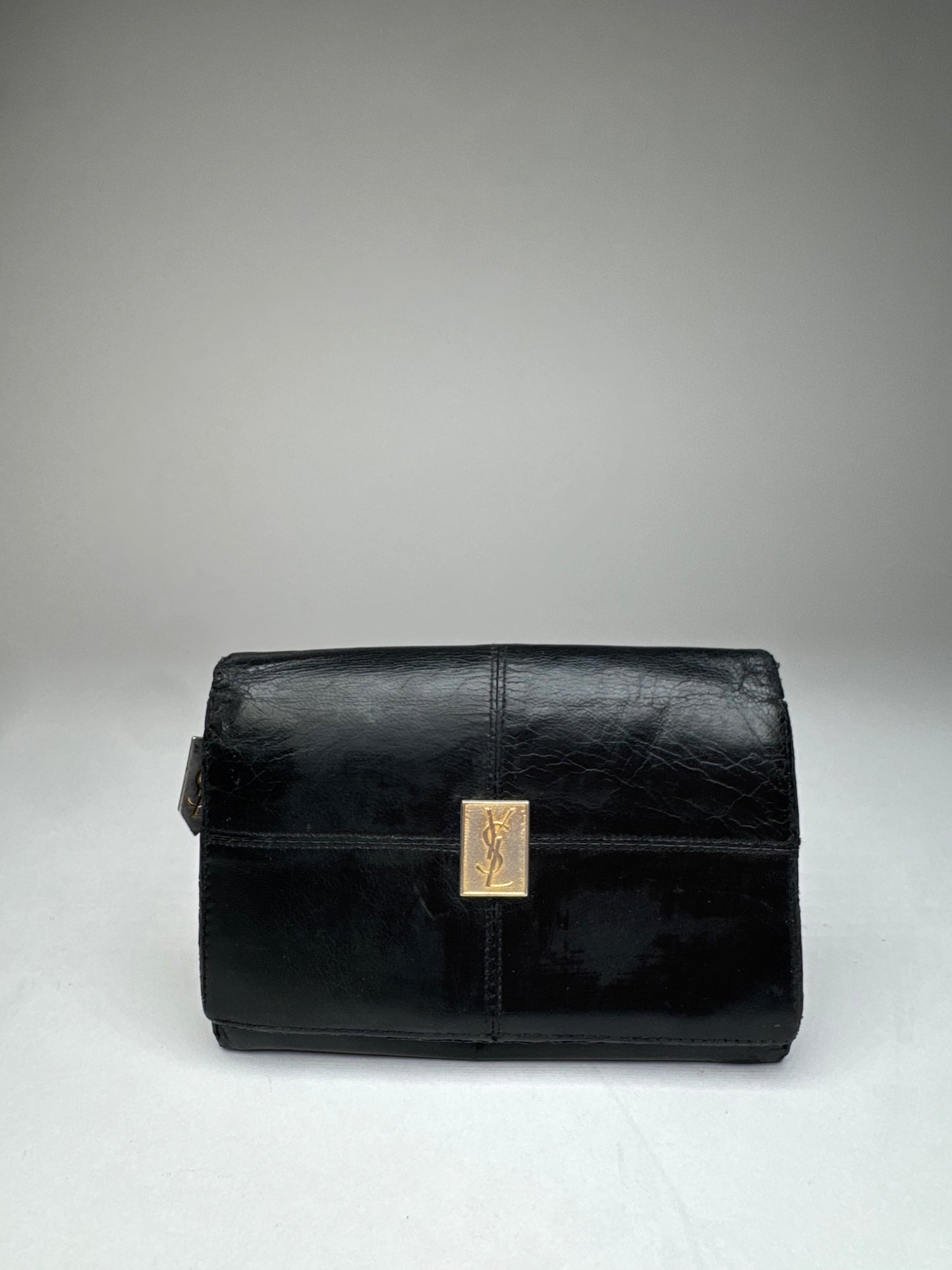 Vintage Yves Saint Laurent Leather Wallet Black