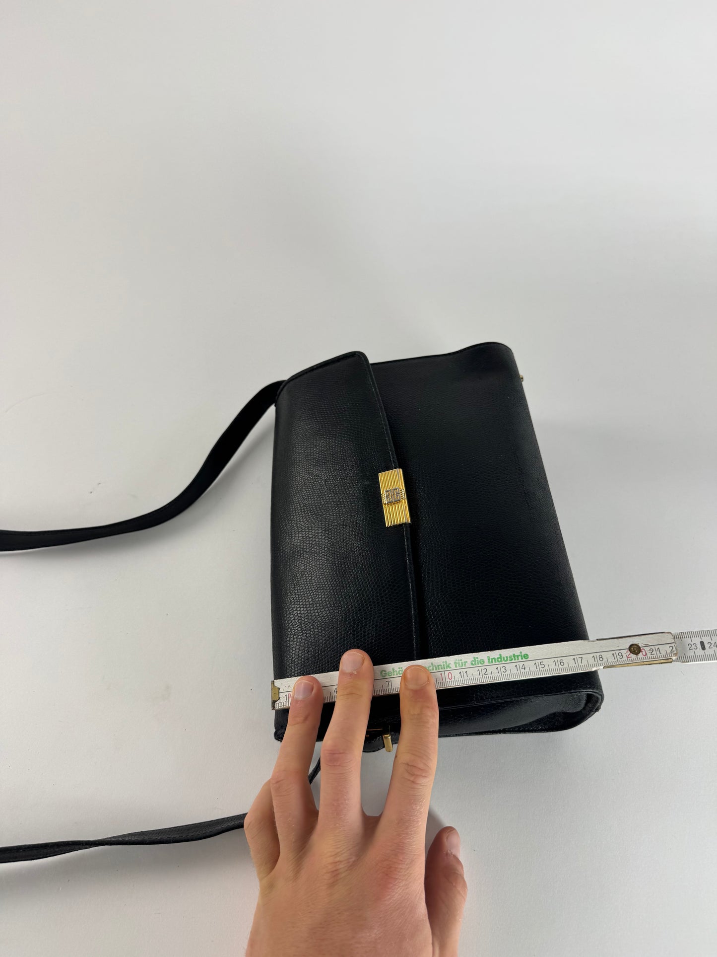 Vintage Givenchy Snake Emblossed Leather Bag black