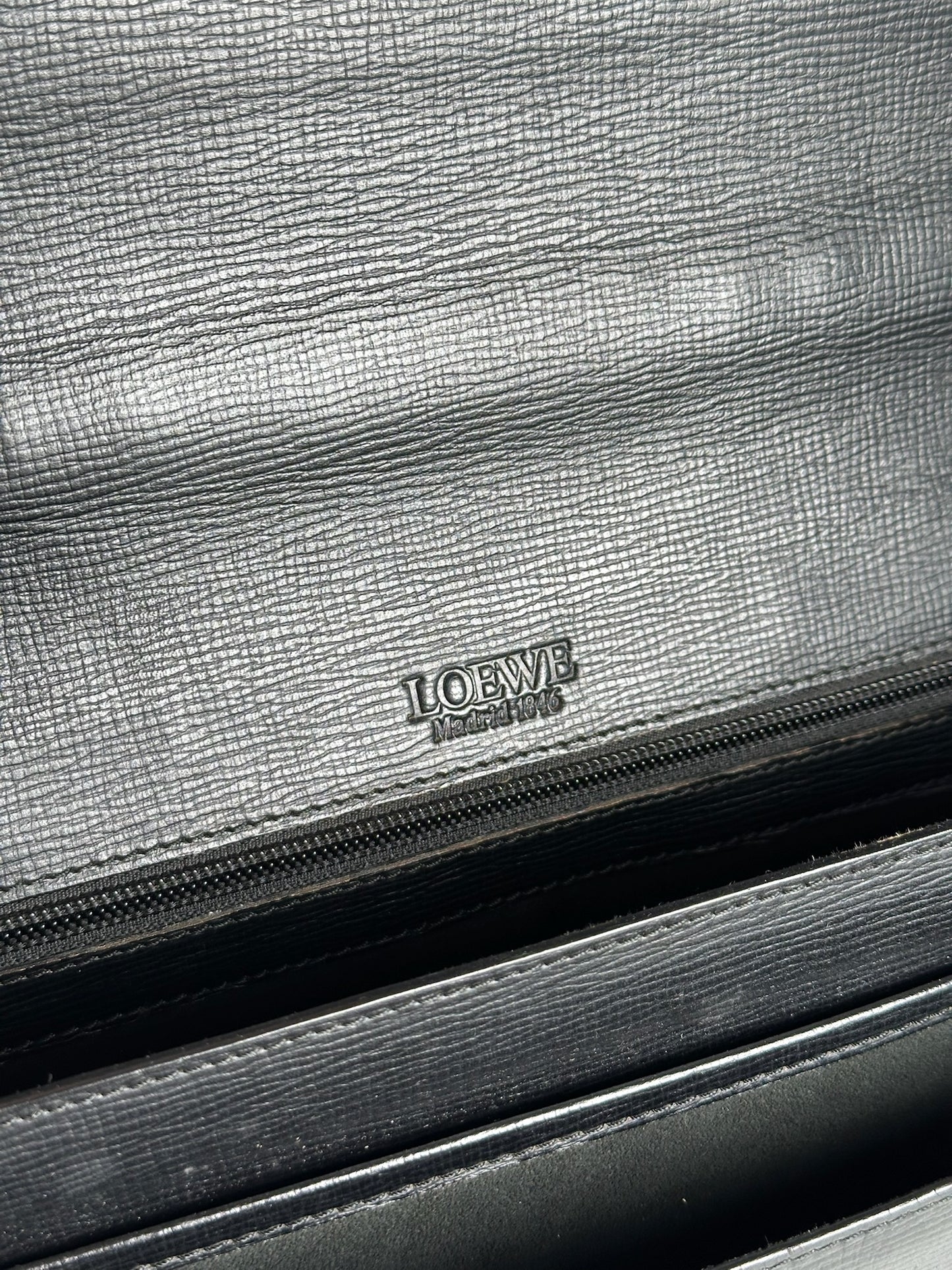 Vintage Loewe Madrid Leather briefcase black