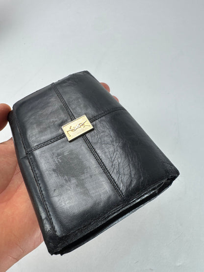 Vintage Yves Saint Laurent Leather Wallet Black