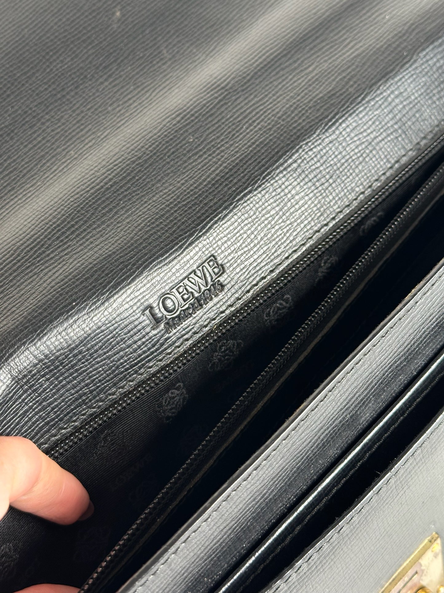 Vintage Loewe Madrid Leather briefcase black