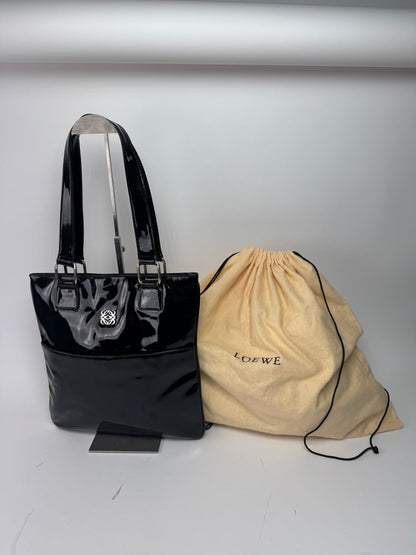 Vintage Patent Leather Loewe Madrid Bag black
