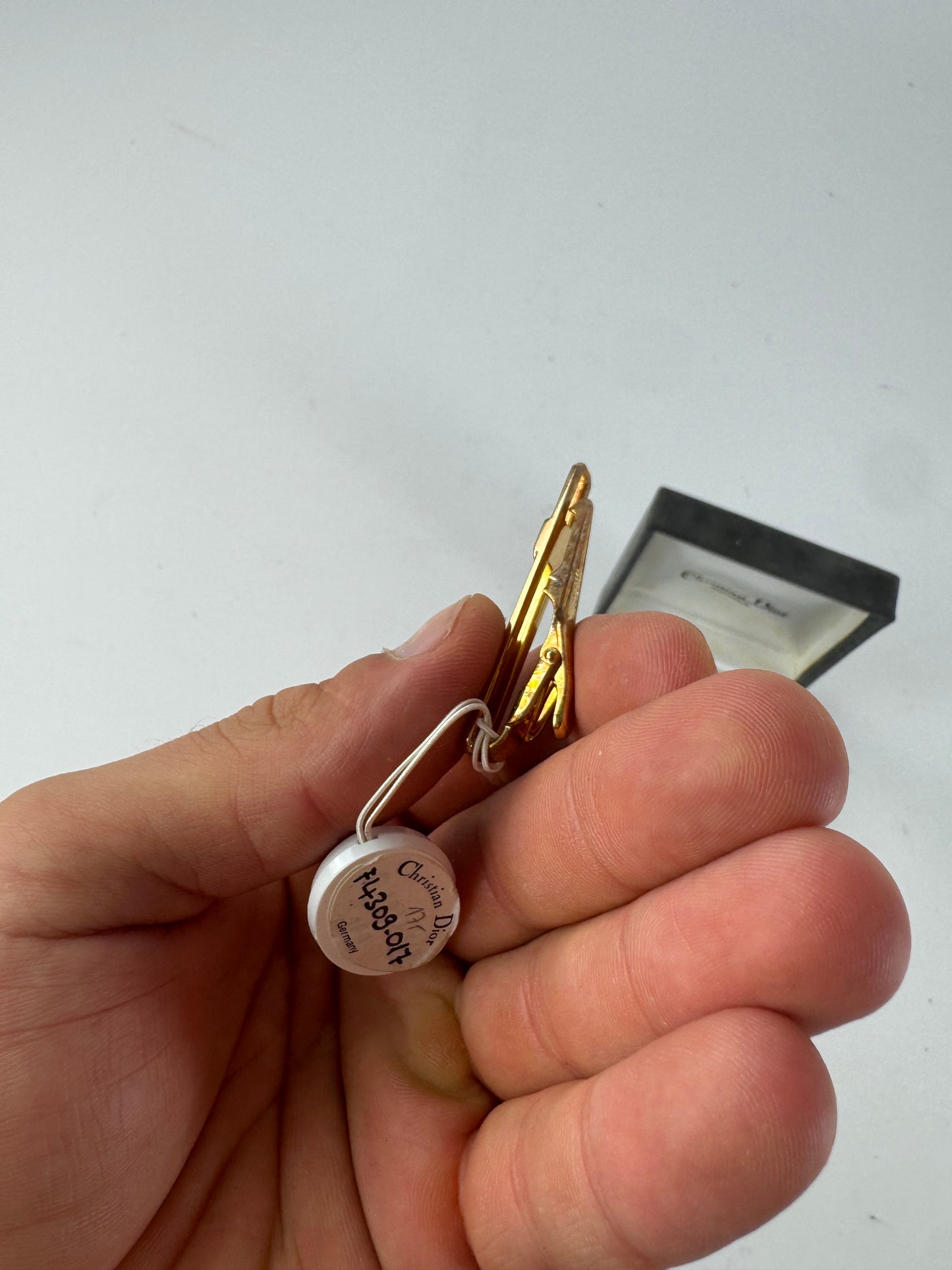 Vintage Dior steel money Tie clamp golden