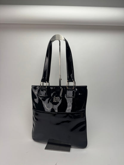 Vintage Patent Leather Loewe Madrid Bag black