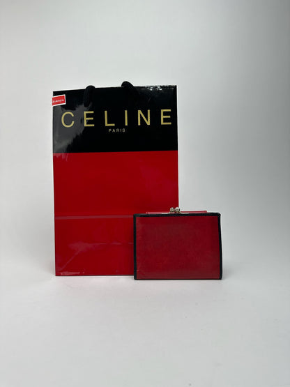 Vintage Celine Paris Monogram Leather wallet red