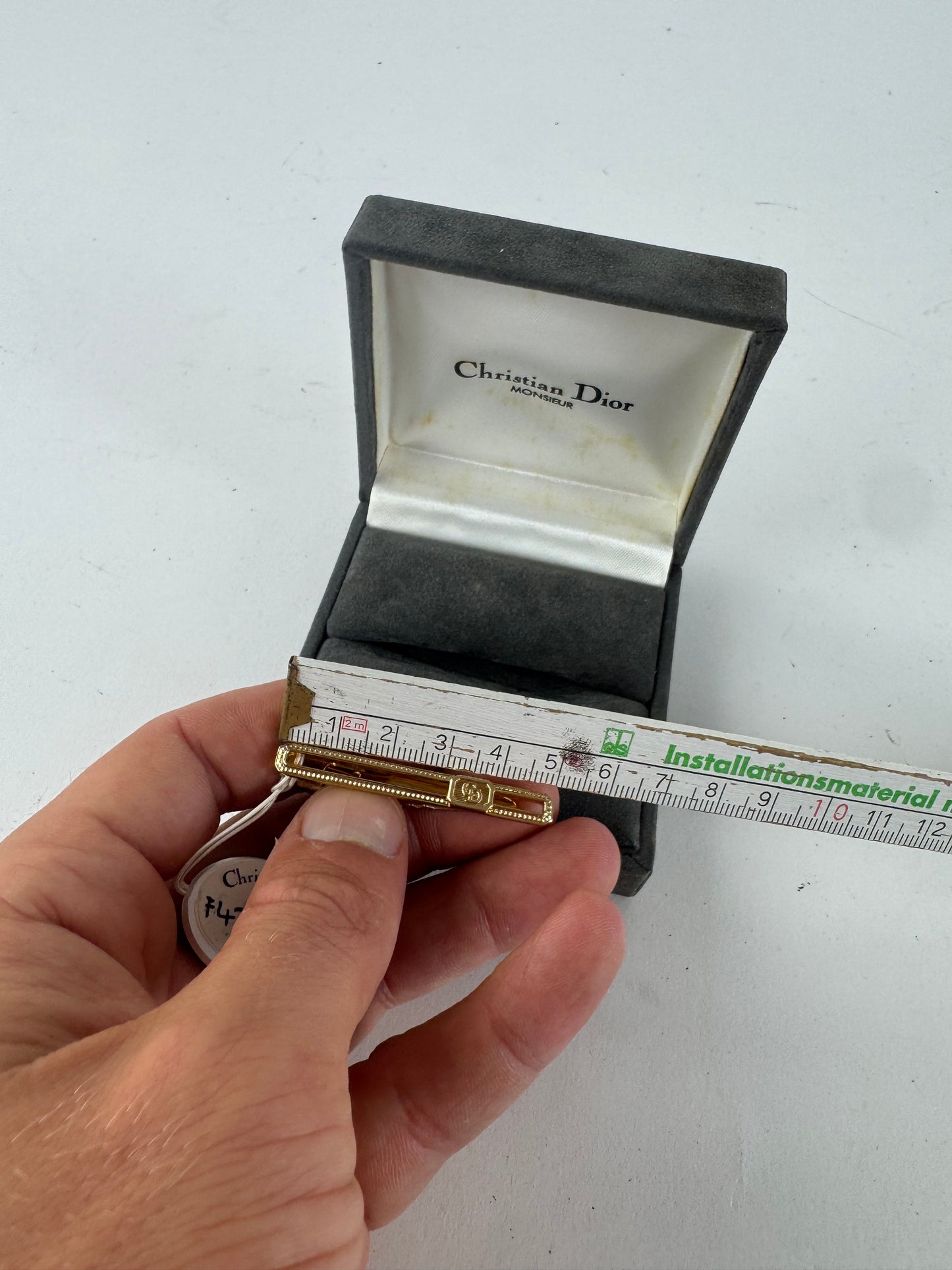 Vintage Dior steel money Tie clamp golden