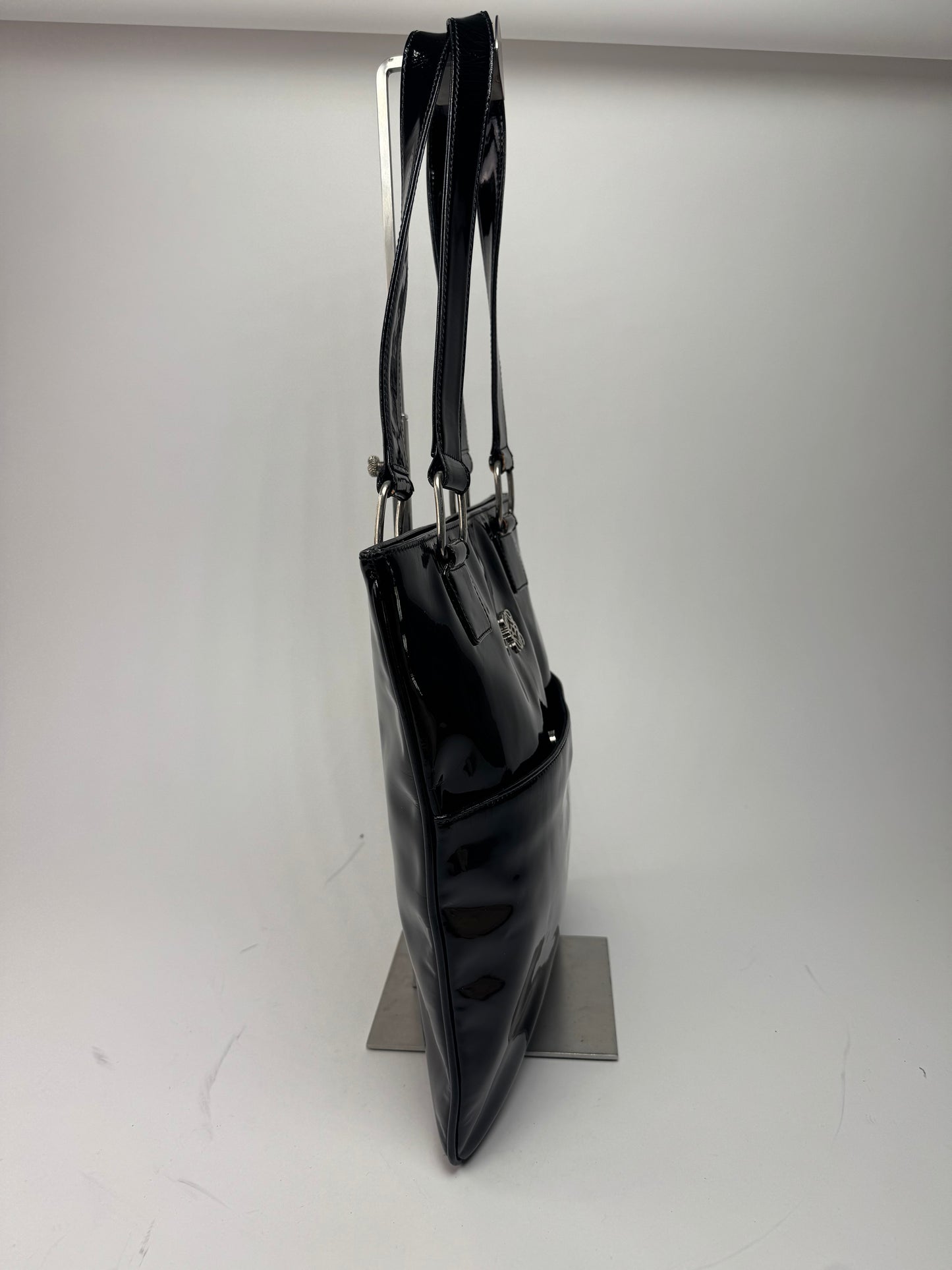 Vintage Patent Leather Loewe Madrid Bag black