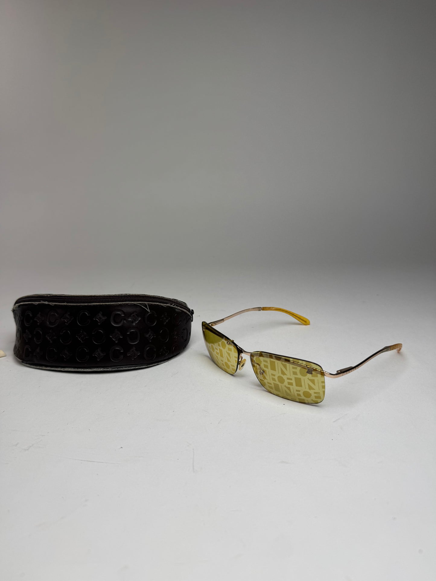 Vintage Celine Paris Frameless sunglasses Yellow