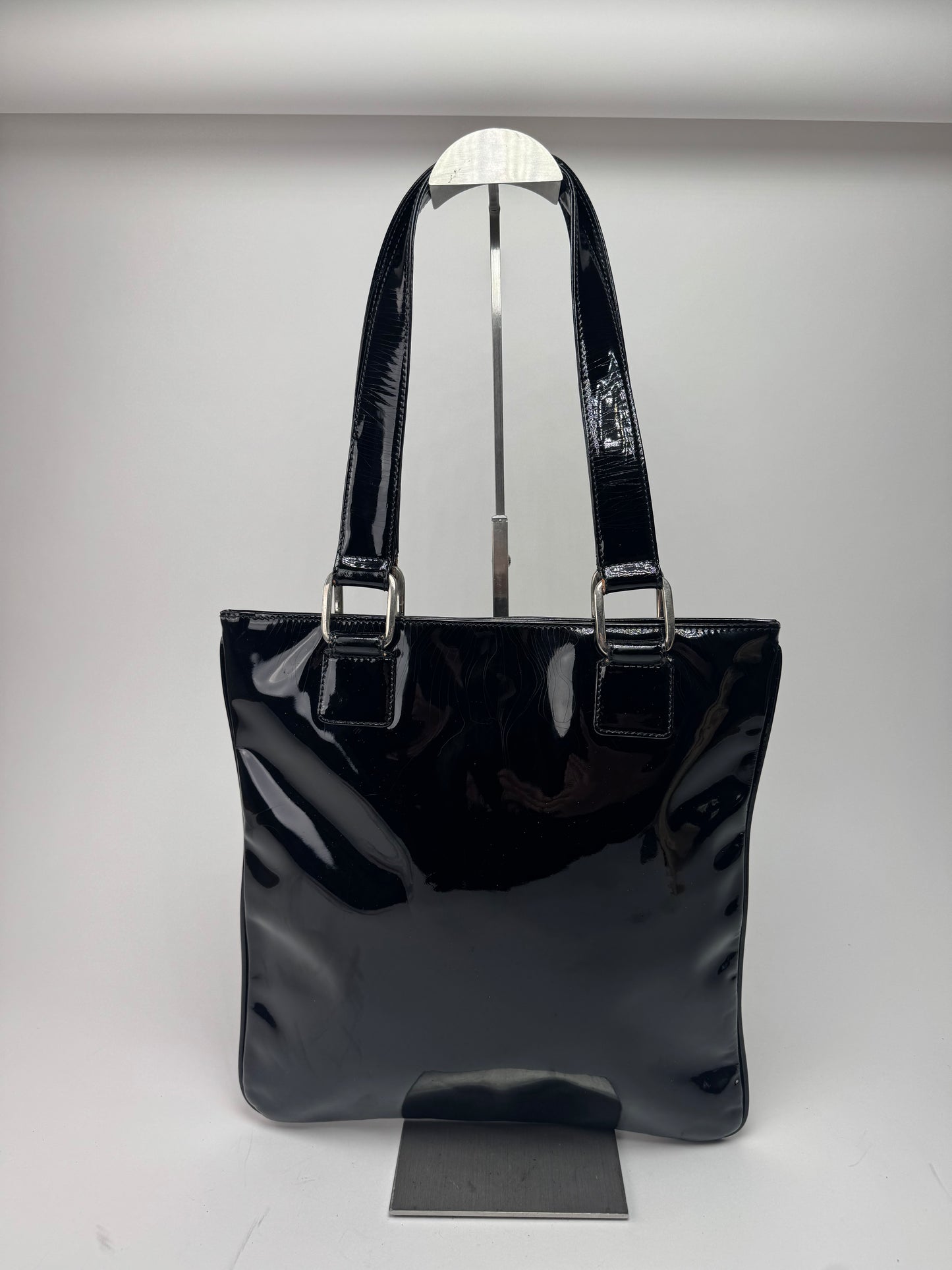 Vintage Patent Leather Loewe Madrid Bag black