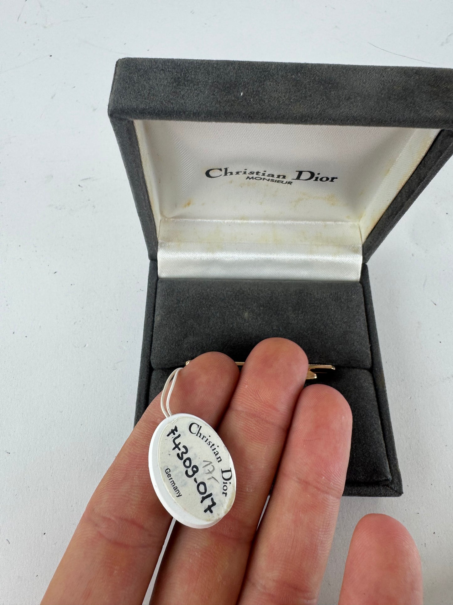 Vintage Dior steel money Tie clamp golden