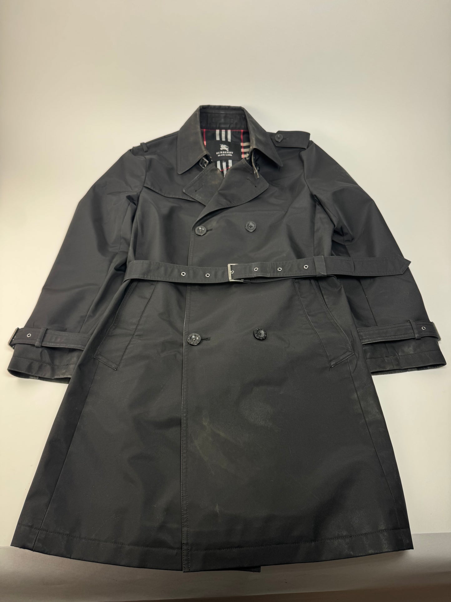 Vintage Burberry Polyester Trenchcoat Black L