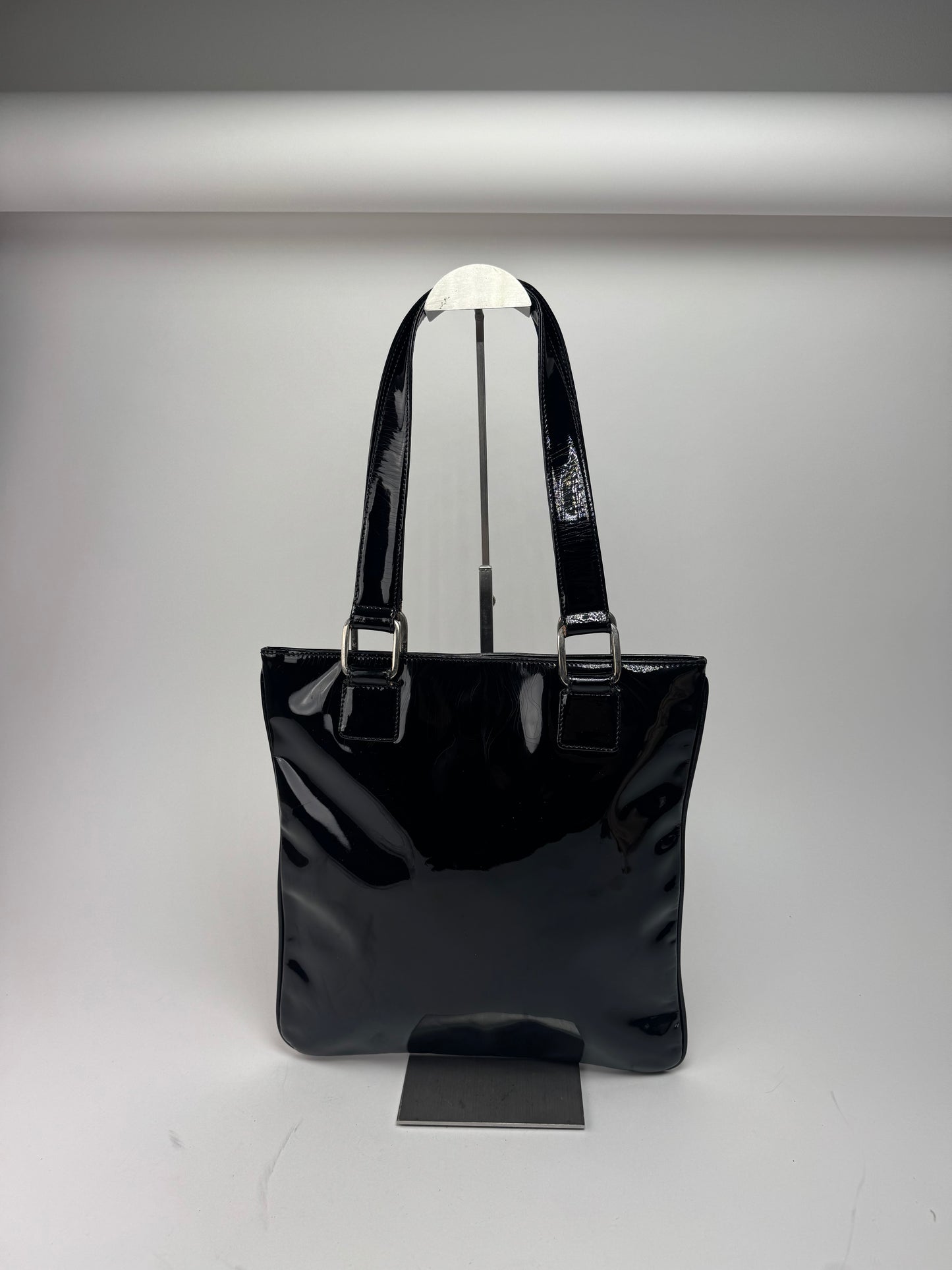 Vintage Patent Leather Loewe Madrid Bag black