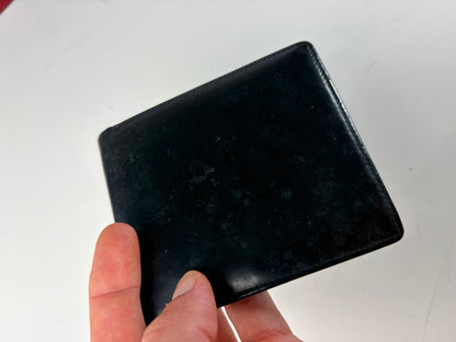 Vintage Cartier Smooth Leather Wallet Black Silver