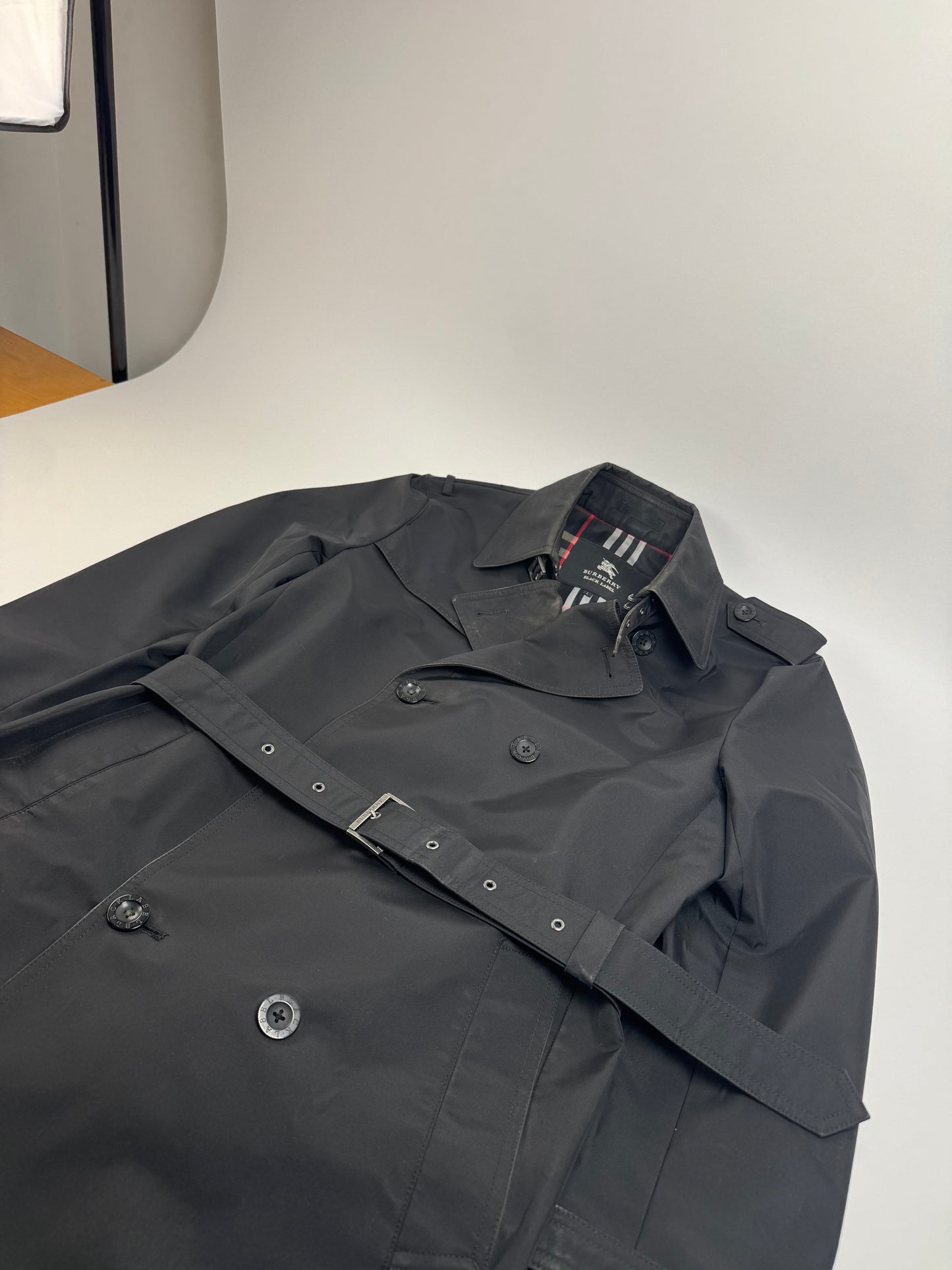 Vintage Burberry Polyester Trenchcoat Black L