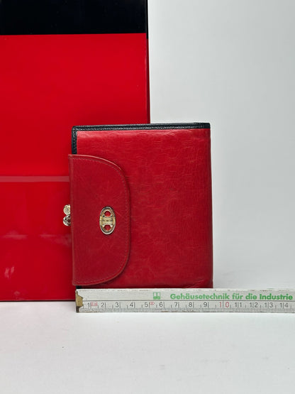 Vintage Celine Paris Monogram Leather wallet red