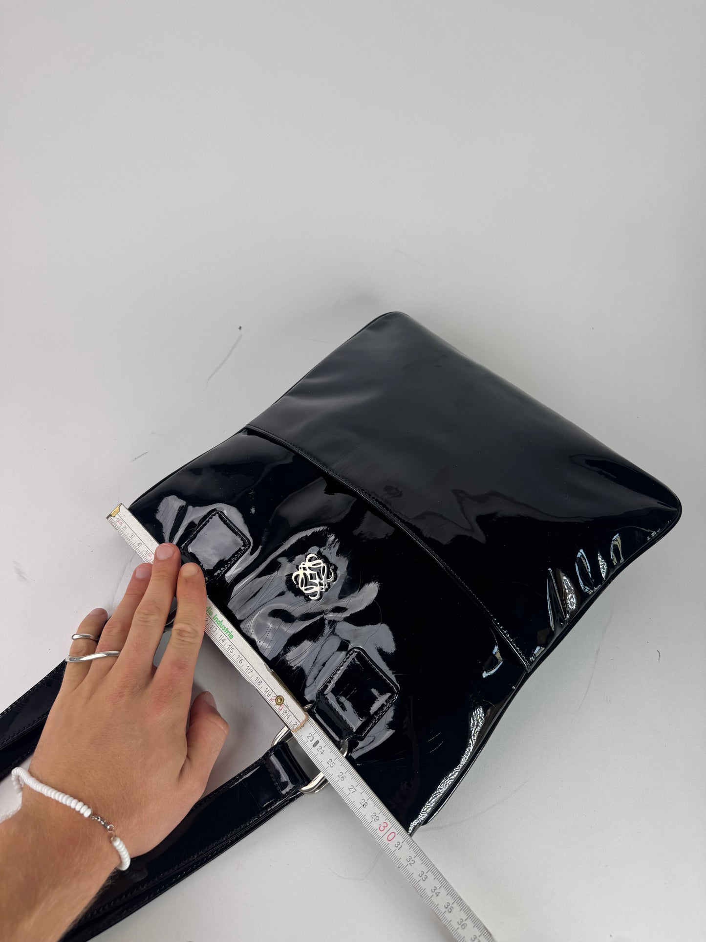 Vintage Patent Leather Loewe Madrid Bag black