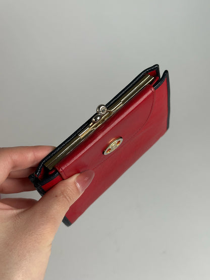 Vintage Celine Paris Monogram Leather wallet red