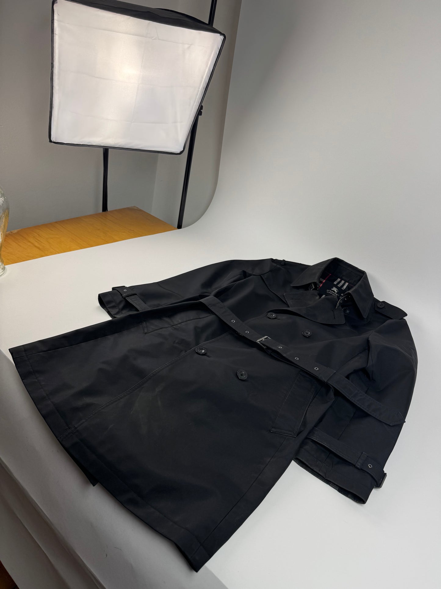 Vintage Burberry Polyester Trenchcoat Black L