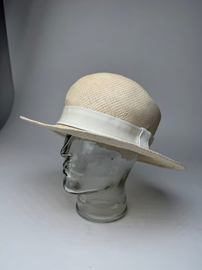 Vintage Jil Sander Panama Hat White
