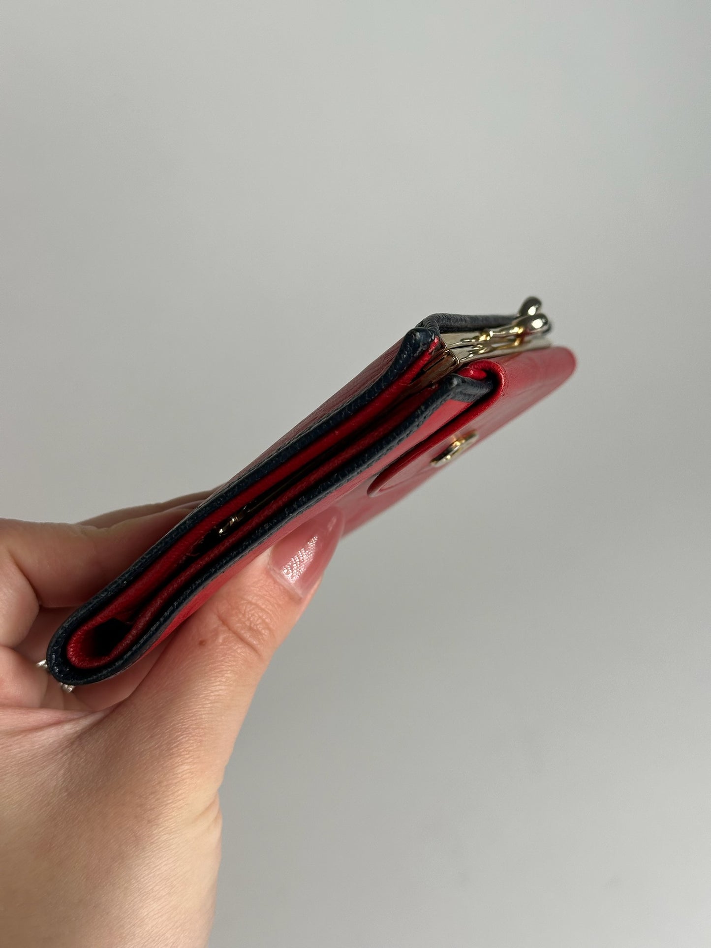 Vintage Celine Paris Monogram Leather wallet red