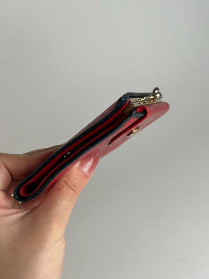 Vintage Celine Paris Monogram Leather wallet red