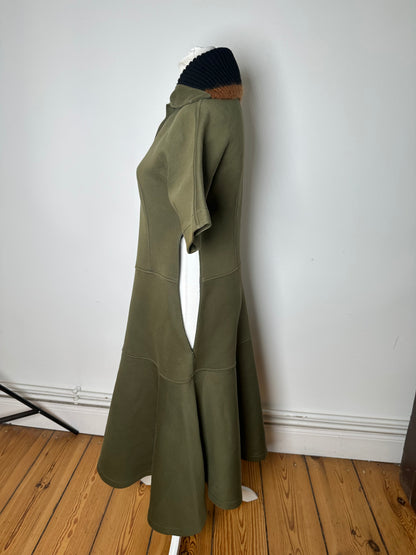 Vintage Marni Wool-Blend Knit Collar Dress Olive Black S