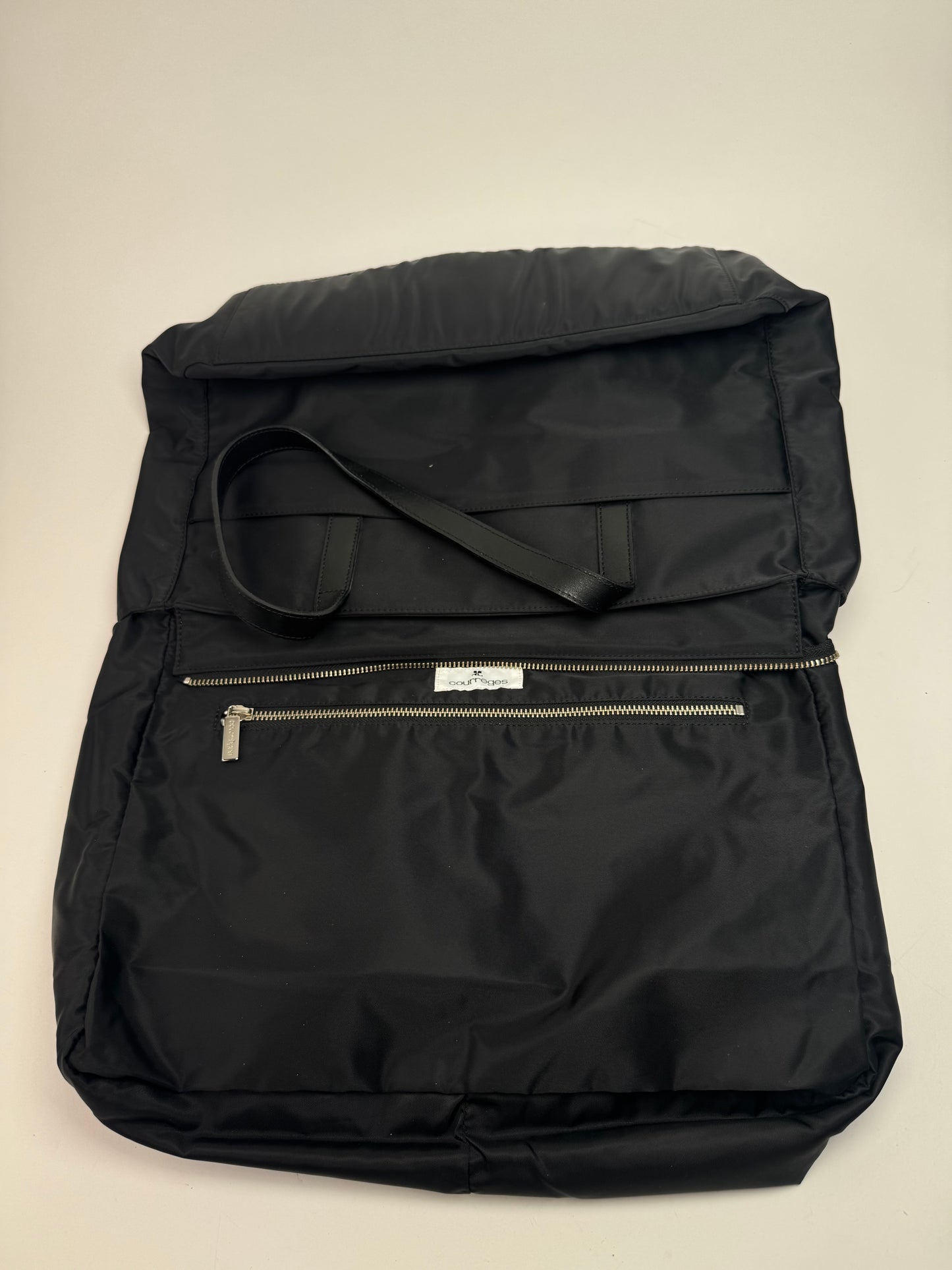 Vintage Courreges Polyester Leather Bag Black