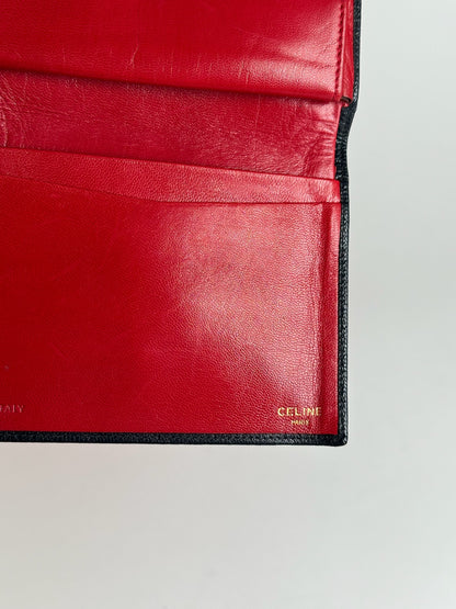 Vintage Celine Paris Monogram Leather wallet red