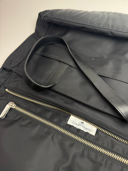 Vintage Courreges Polyester Leather Bag Black