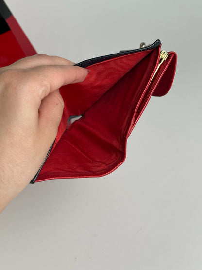 Vintage Celine Paris Monogram Leather wallet red