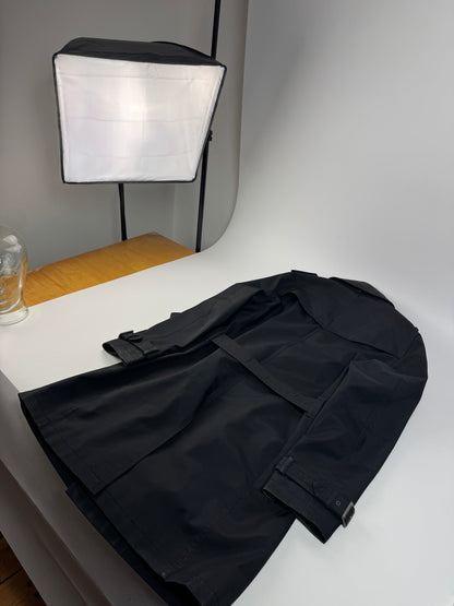 Vintage Burberry Polyester Trenchcoat Black L