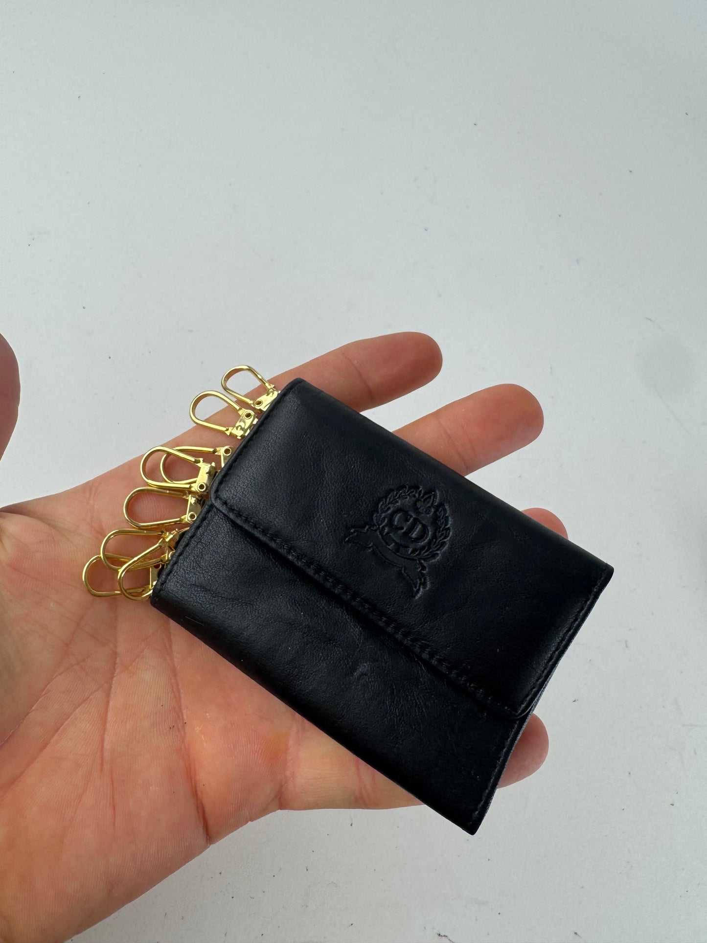 Vintage Dior Leather Key Holder black
