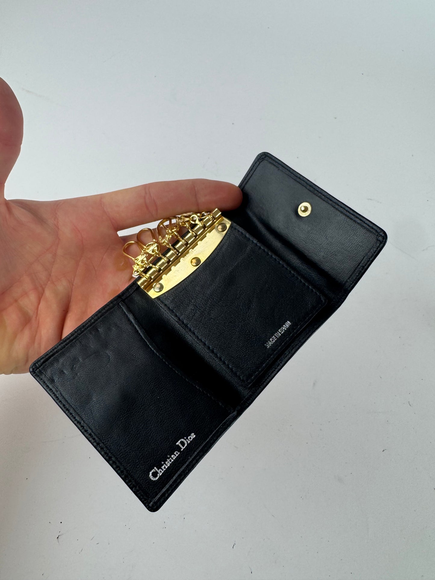 Vintage Dior Leather Key Holder black