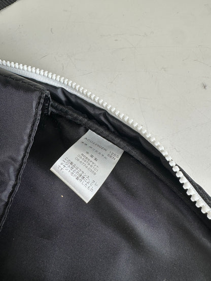 Vintage Courreges Nylon Backpack Black White Silver Zips