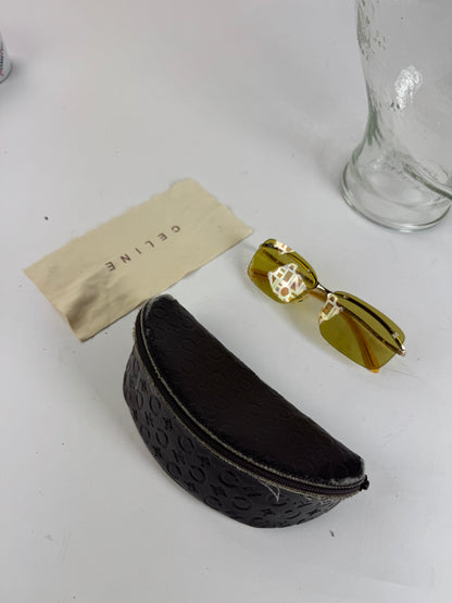 Vintage Celine Paris Frameless sunglasses Yellow