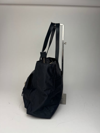 Vintage Courreges Polyester Leather Bag Black