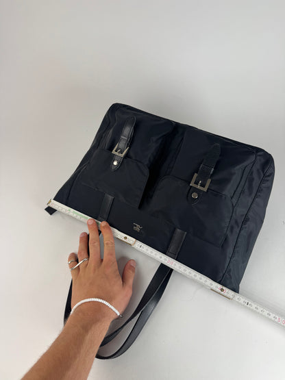 Vintage Courreges Polyester Leather Bag Black