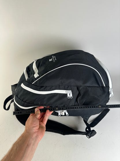 Vintage Courreges Nylon Backpack Black White Silver Zips