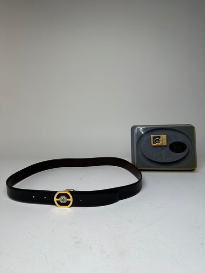 Vintage Dior 4 in 1 Leather Belt Set Black Brown New