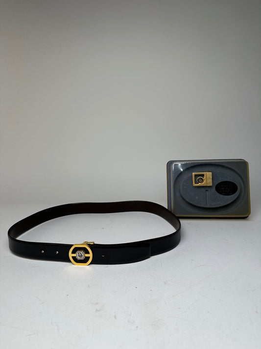 Vintage Dior 4 in 1 Leather Belt Set Black Brown New
