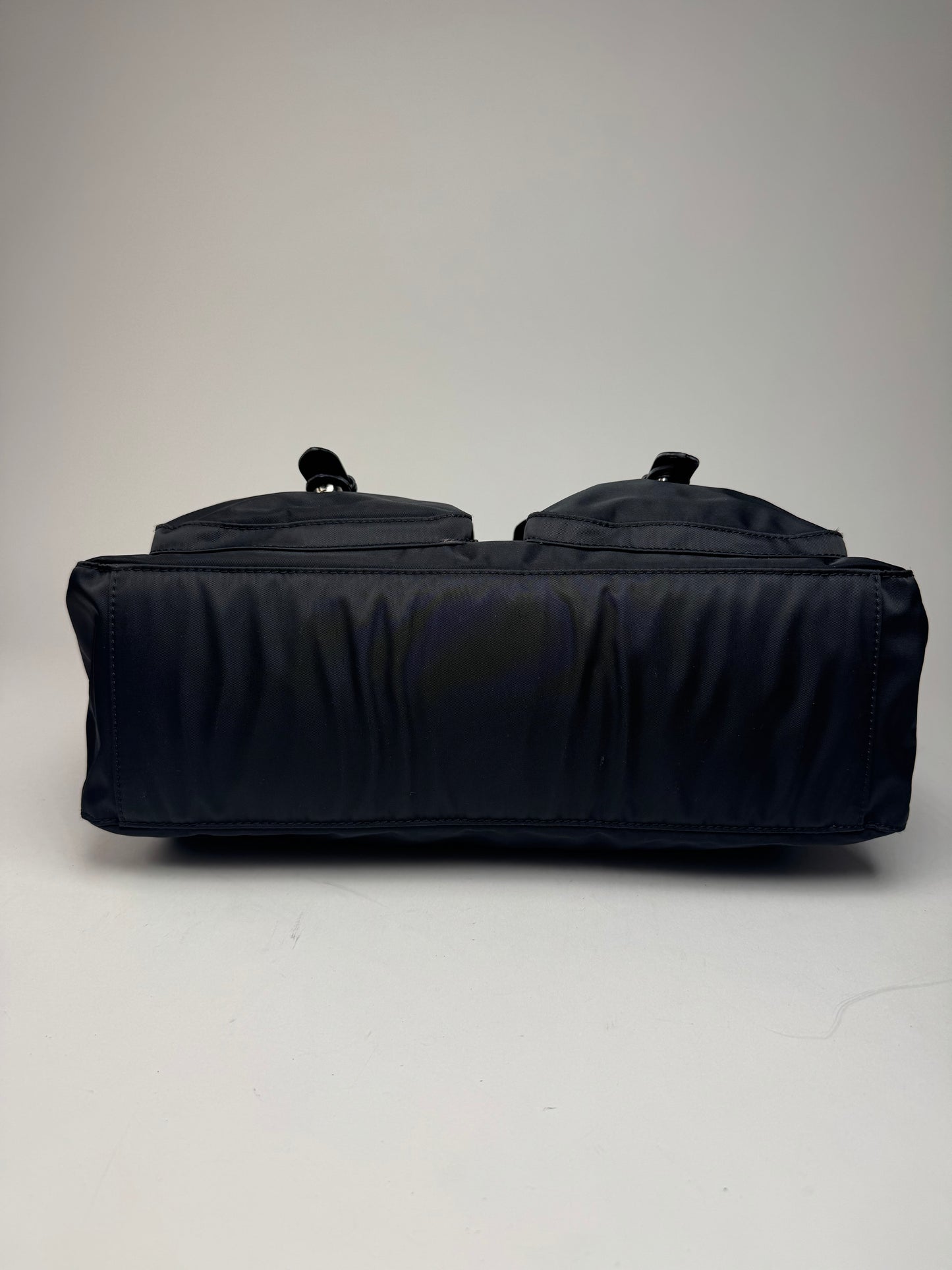 Vintage Courreges Polyester Leather Bag Black