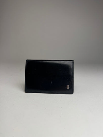 Vintage Cartier Patent Leather Card Holder Black