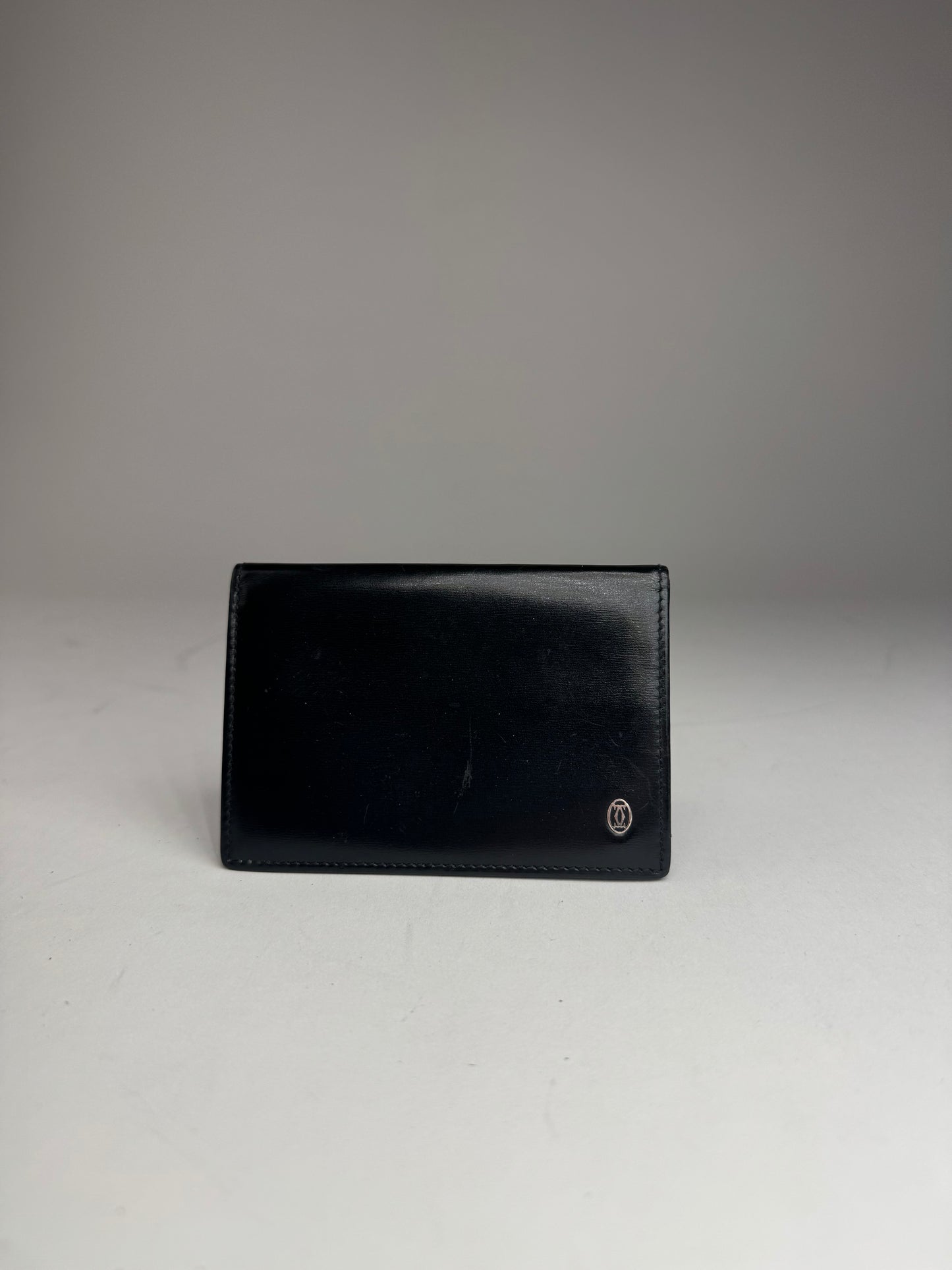 Vintage Cartier Patent Leather Card Holder Black